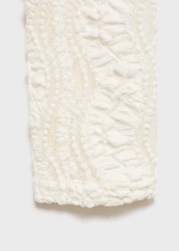 Openwork sweater with perkins collar