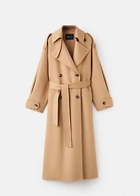 Double-breasted wool coat