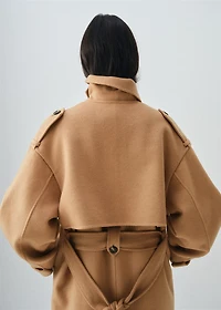 Double-breasted wool coat
