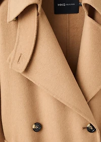 Double-breasted wool coat