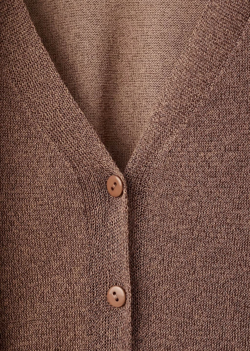 Fine-knit cardigan with foulard