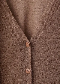 Fine-knit cardigan with foulard