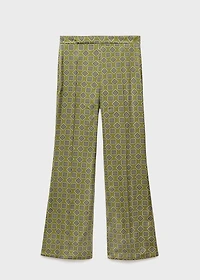 Geometric-print satin pants