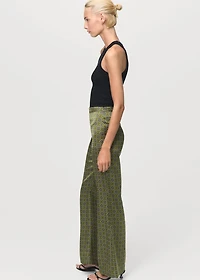 Geometric-print satin pants