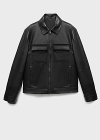 100% leather jacket with pockets