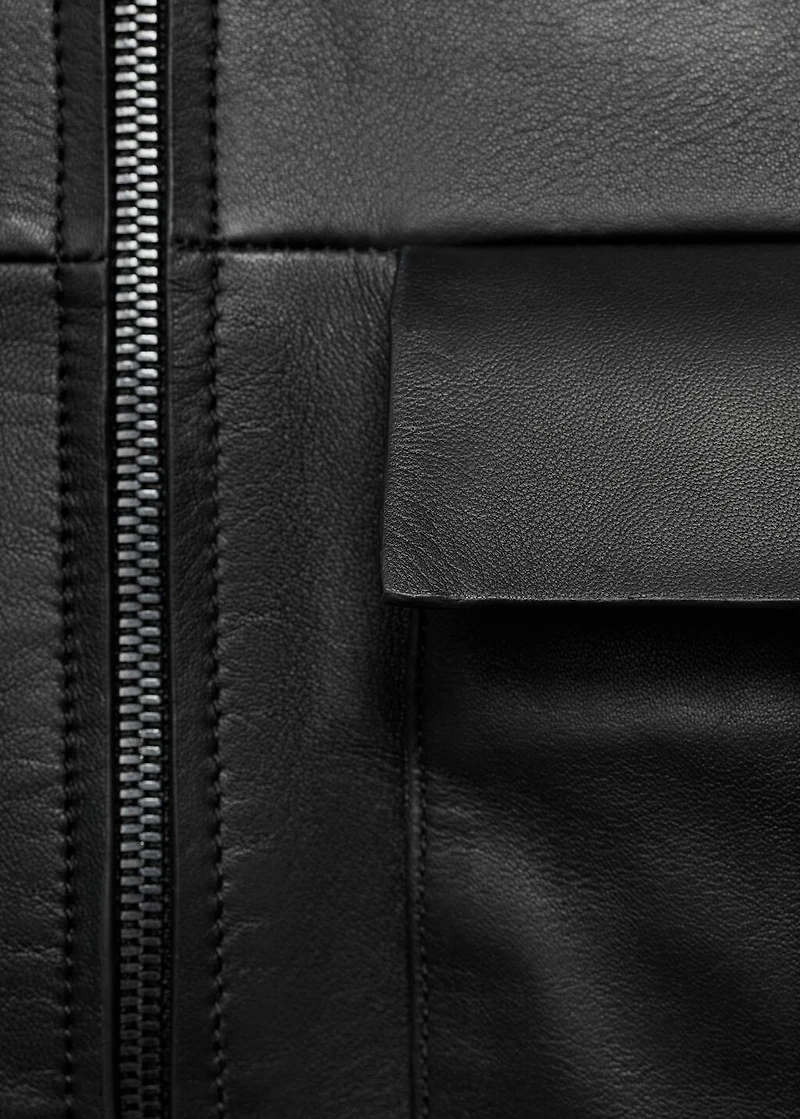 100% leather jacket with pockets