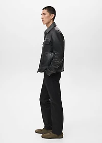 100% leather jacket with pockets