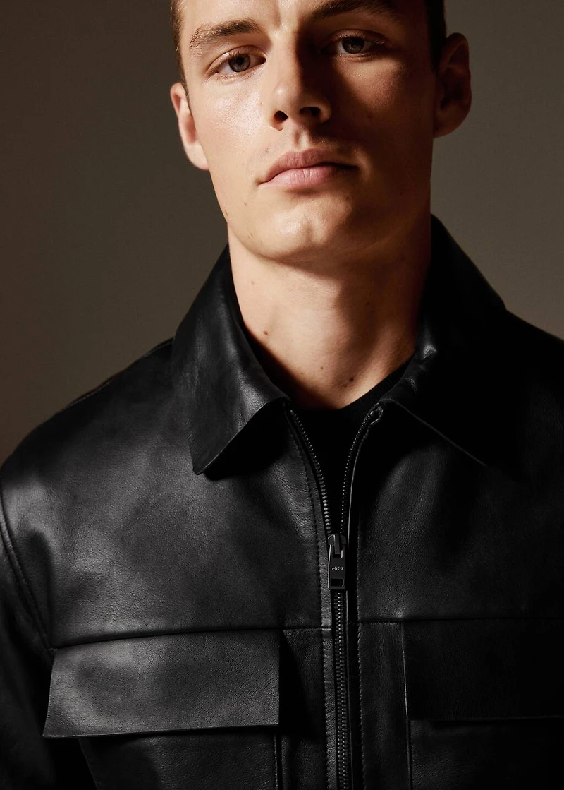 100% leather jacket with pockets