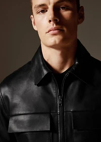 100% leather jacket with pockets