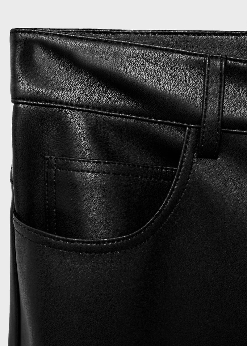 Leather-effect skinny pants