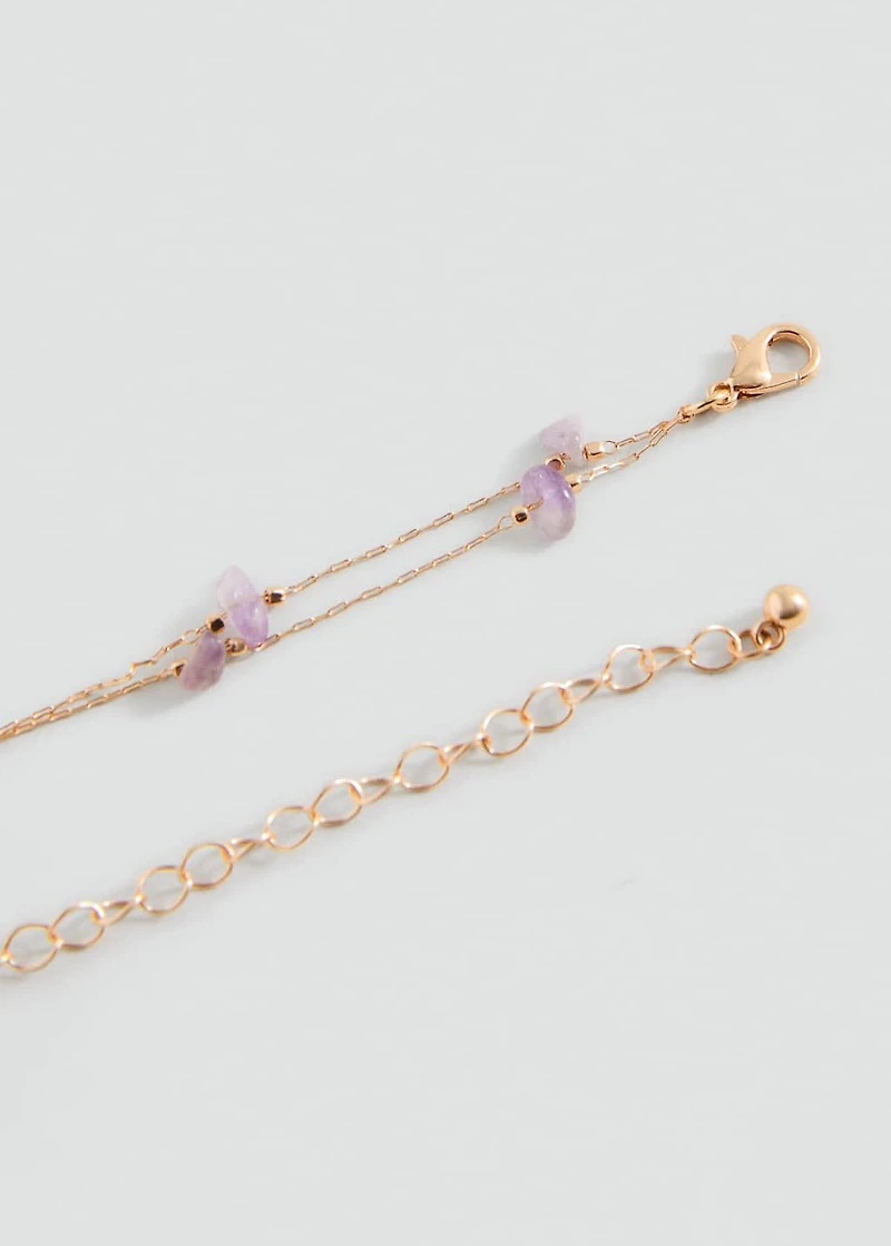 Beaded sun-moon necklace
