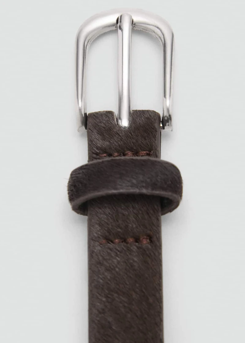 Leather fur belt