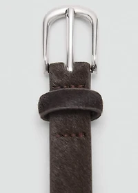 Leather fur belt