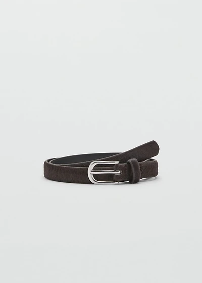 Leather fur belt