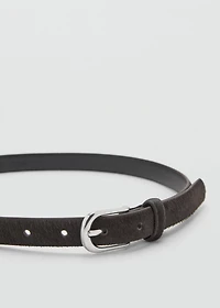 Leather fur belt