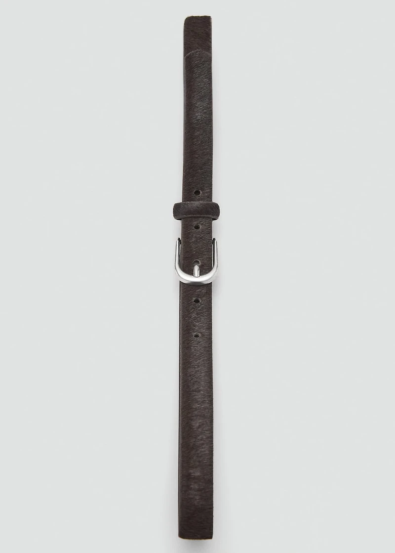 Leather fur belt