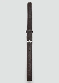 Leather fur belt