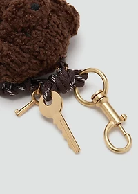 Multi-charm bear handbag keyring