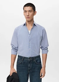 100% cotton striped slim-fit shirt