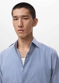 100% cotton striped slim-fit shirt
