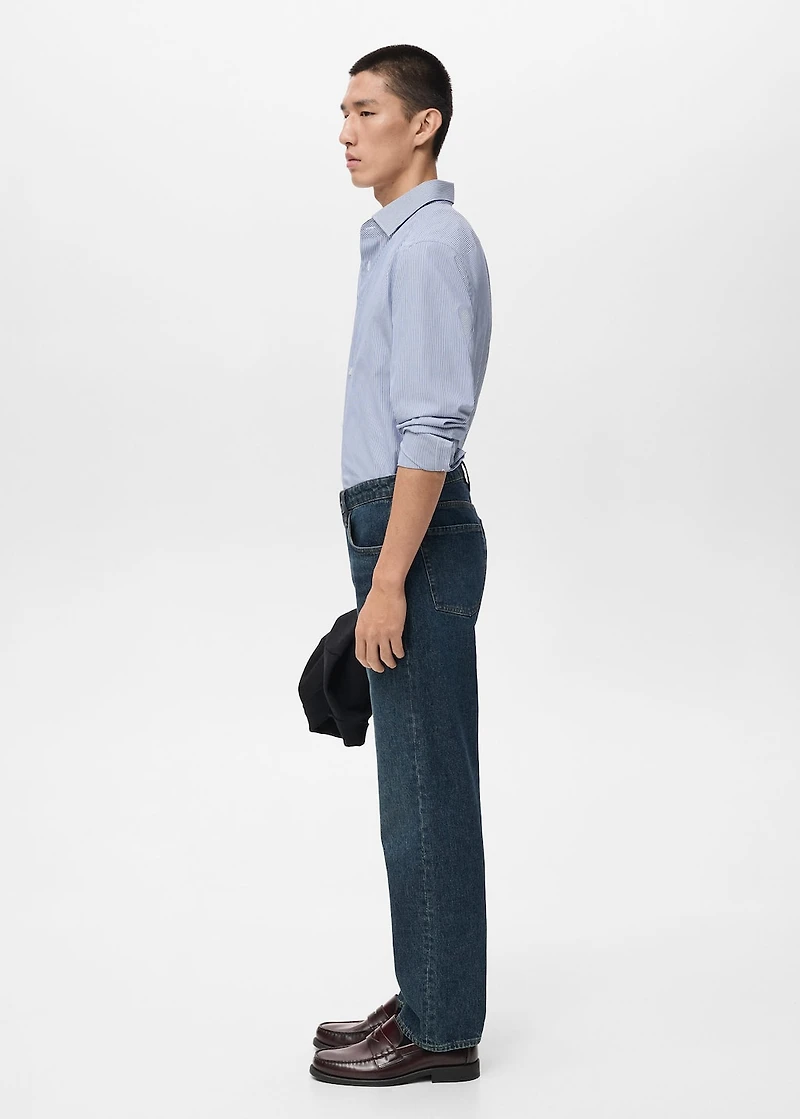 100% cotton striped slim-fit shirt