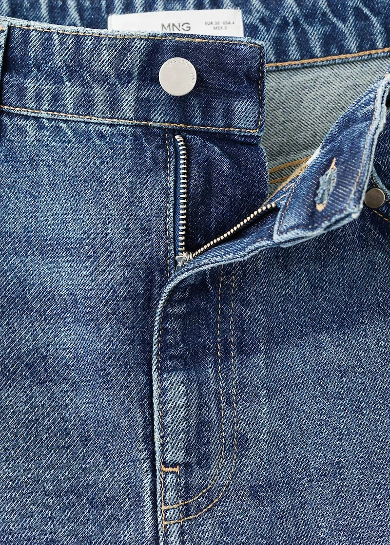 Wide-leg studded jeans