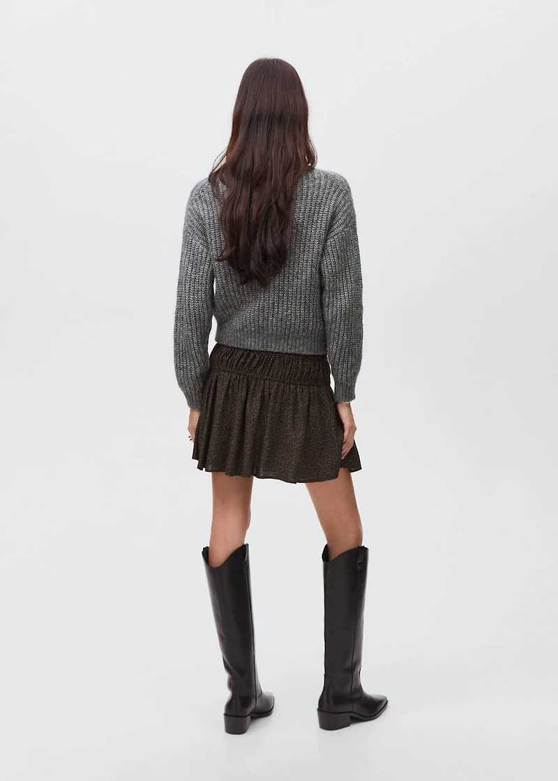 Leopard-print gathered skirt