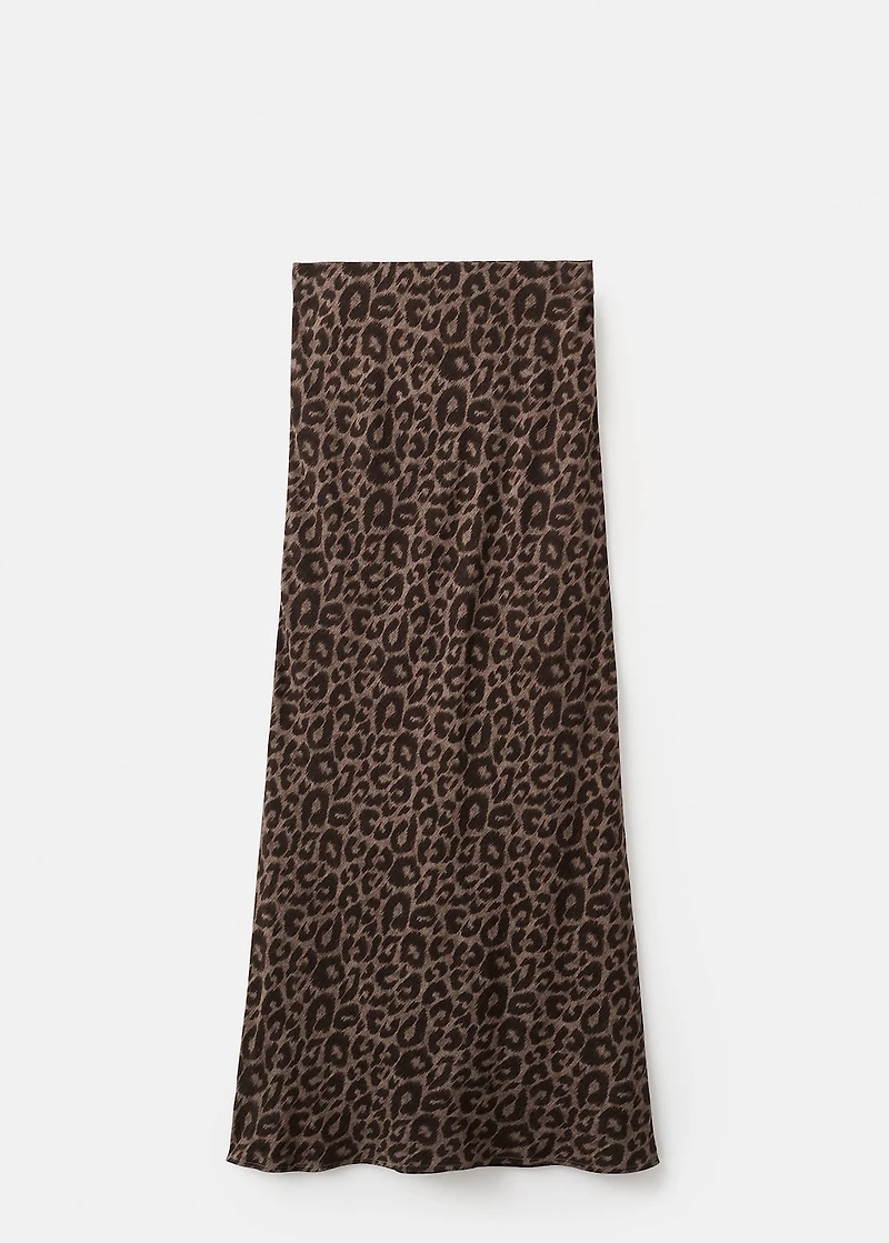 Long leopard-print skirt