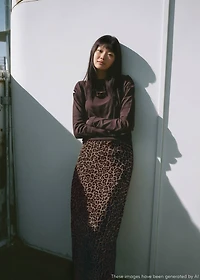 Long leopard-print skirt