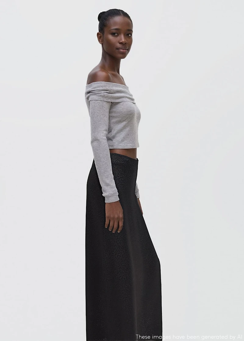 Long leopard-print skirt