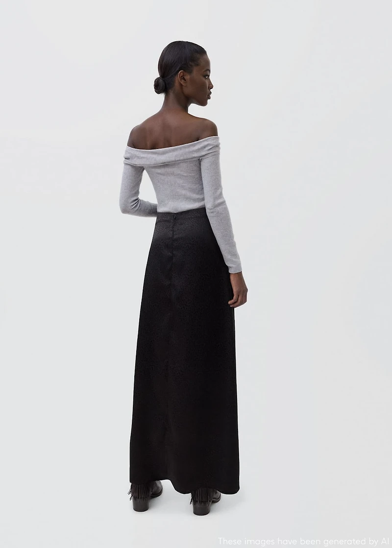 Long leopard-print skirt