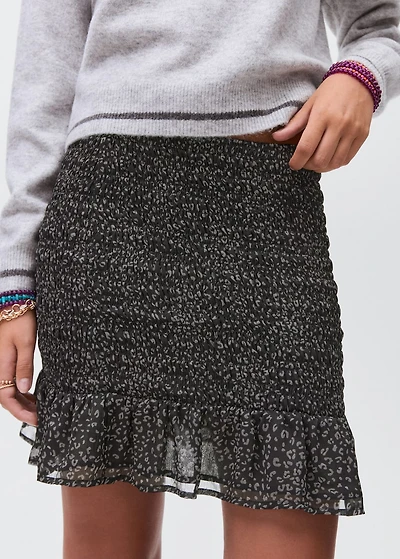 Leopard-print skirt with ruffles
