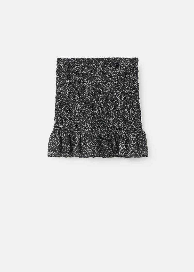 Leopard-print skirt with ruffles
