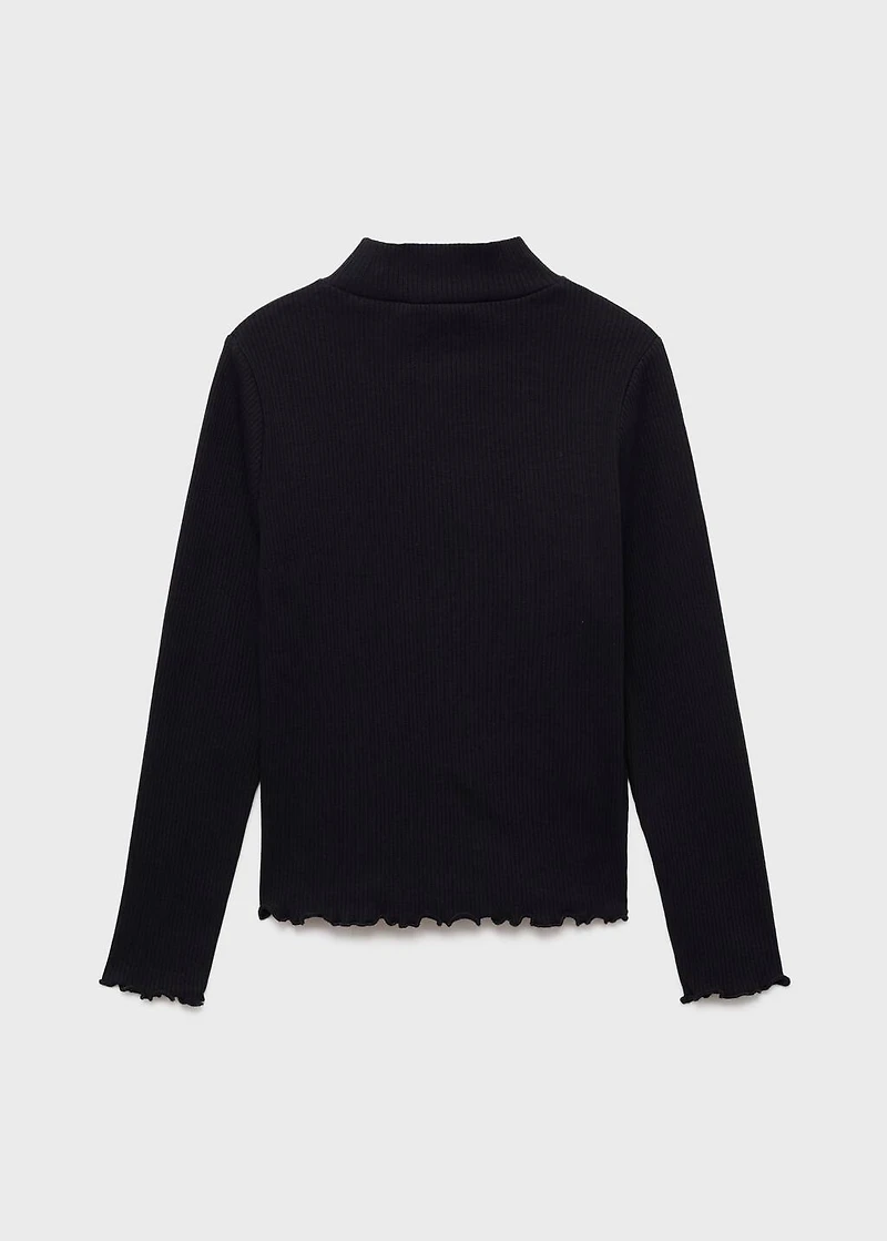 Ribbed high neck t-shirt
