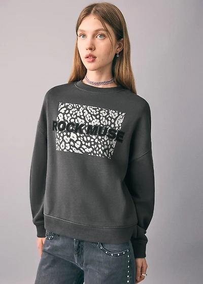 Printed cotton sweatshirt