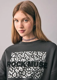 Printed cotton sweatshirt