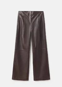 100% leather straight-leg pants