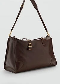 Maxi shiny handbag with straps