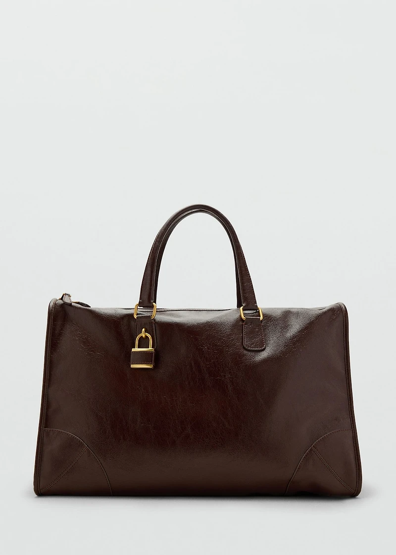 Maxi shiny handbag with straps