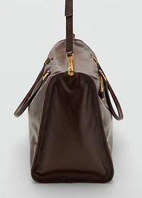 Maxi shiny handbag with straps