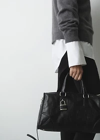 Rectangular handbag with handles