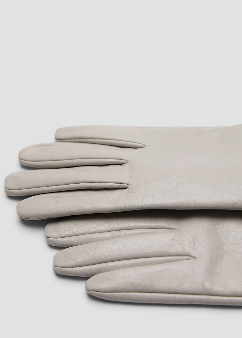 Leather long gloves