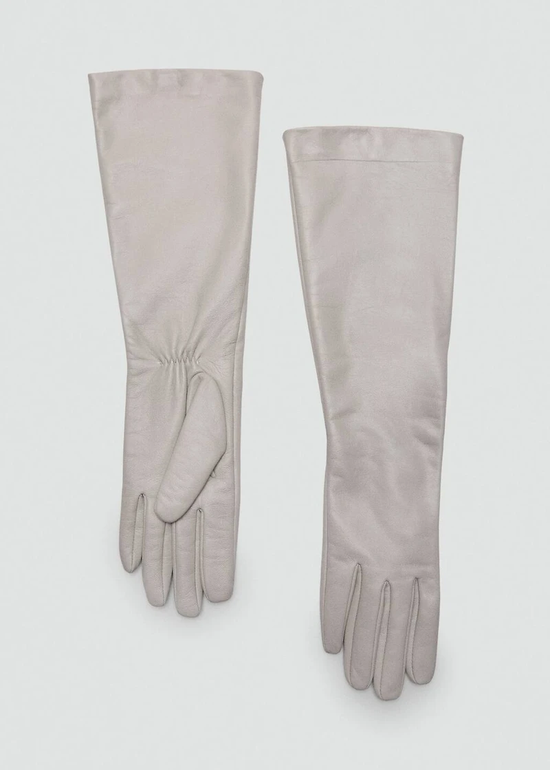 Leather long gloves