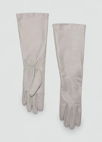 Leather long gloves