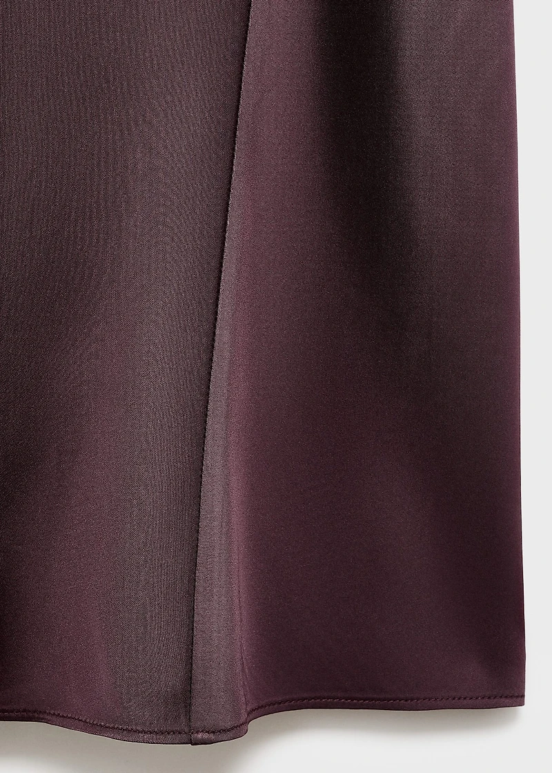Satin high-neck dress