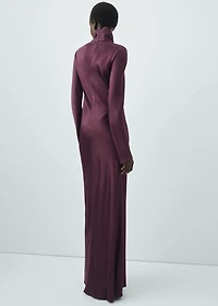 Satin high-neck dress
