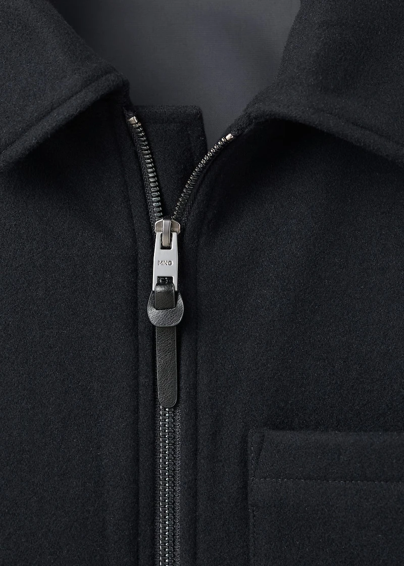 Wool-blend jacket with pocket