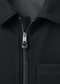 Wool-blend jacket with pocket