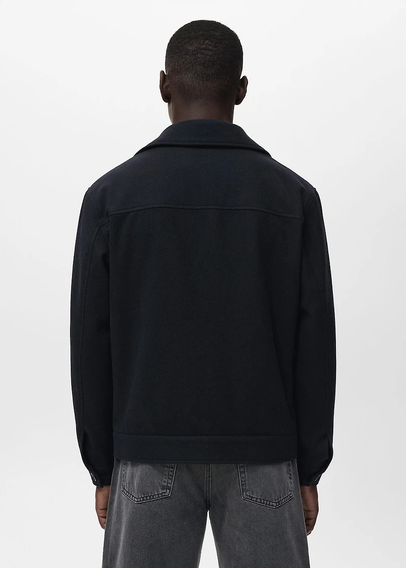 Wool-blend jacket with pocket