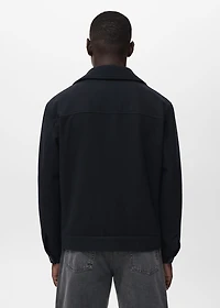 Wool-blend jacket with pocket